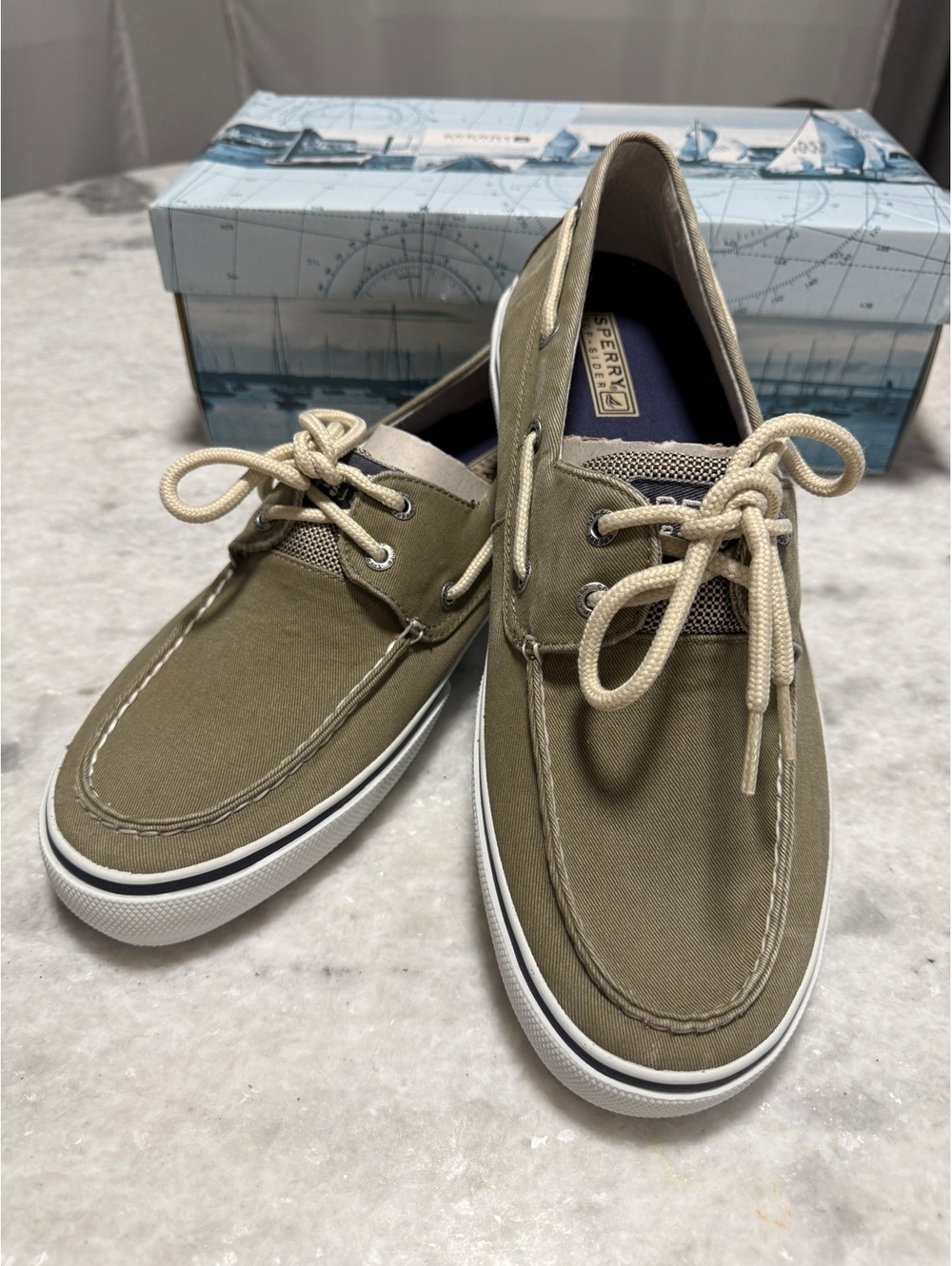 Sperry Olive Green Canvas Shoes Size 11